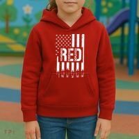 R.E.D Remember Everyone Deployed Red Friday Flag Kids Hoodie thumb 3