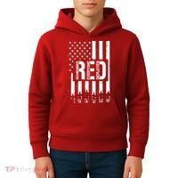 R.E.D Remember Everyone Deployed Red Friday Flag Kids Hoodie thumb 4