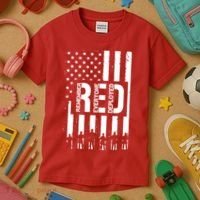 R.E.D Remember Everyone Deployed Red Friday Flag Kids T-Shirt thumb 3