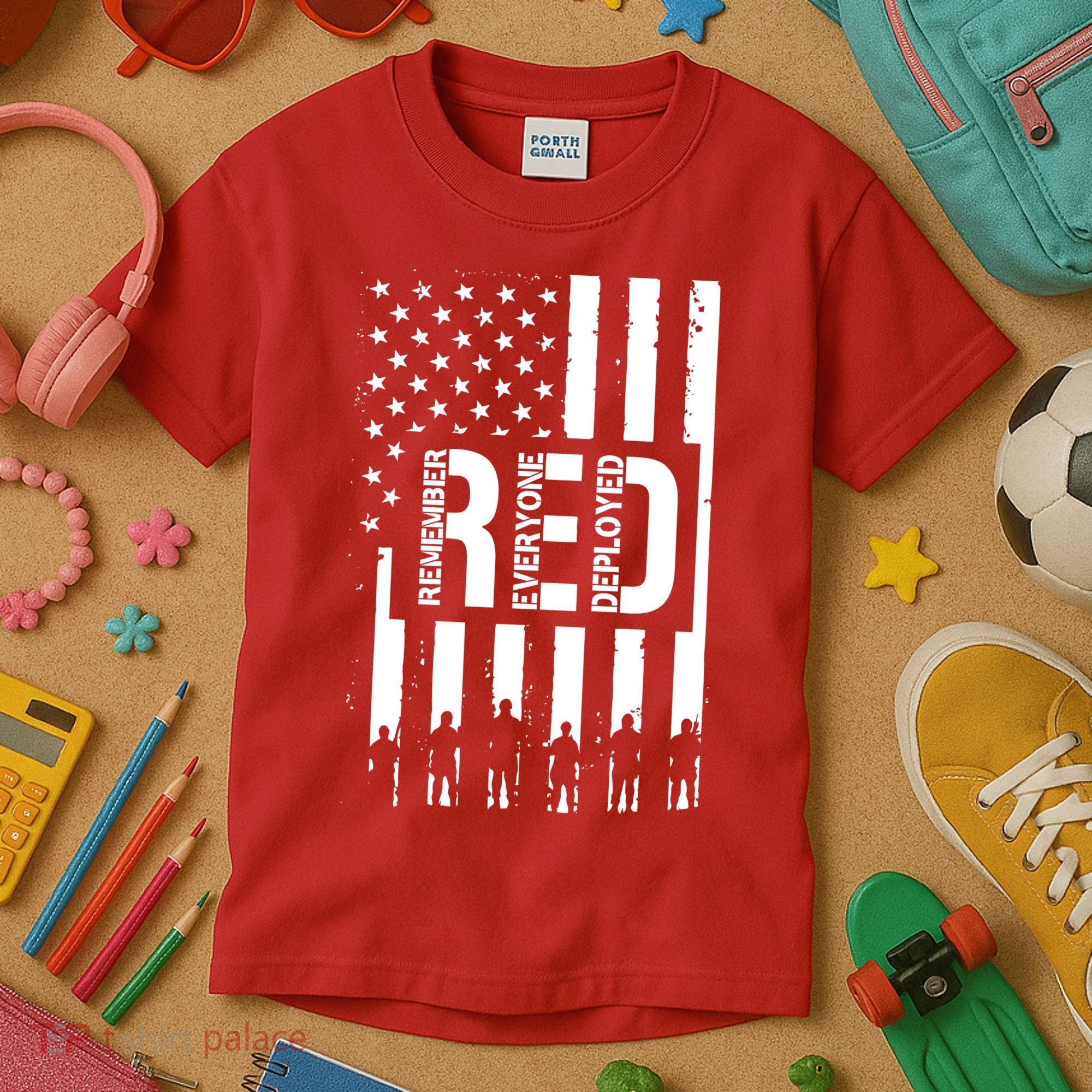 R.E.D Remember Everyone Deployed Red Friday Flag Kids T-Shirt