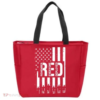 R.E.D Remember Everyone Deployed Red Friday Flag Tote Bag