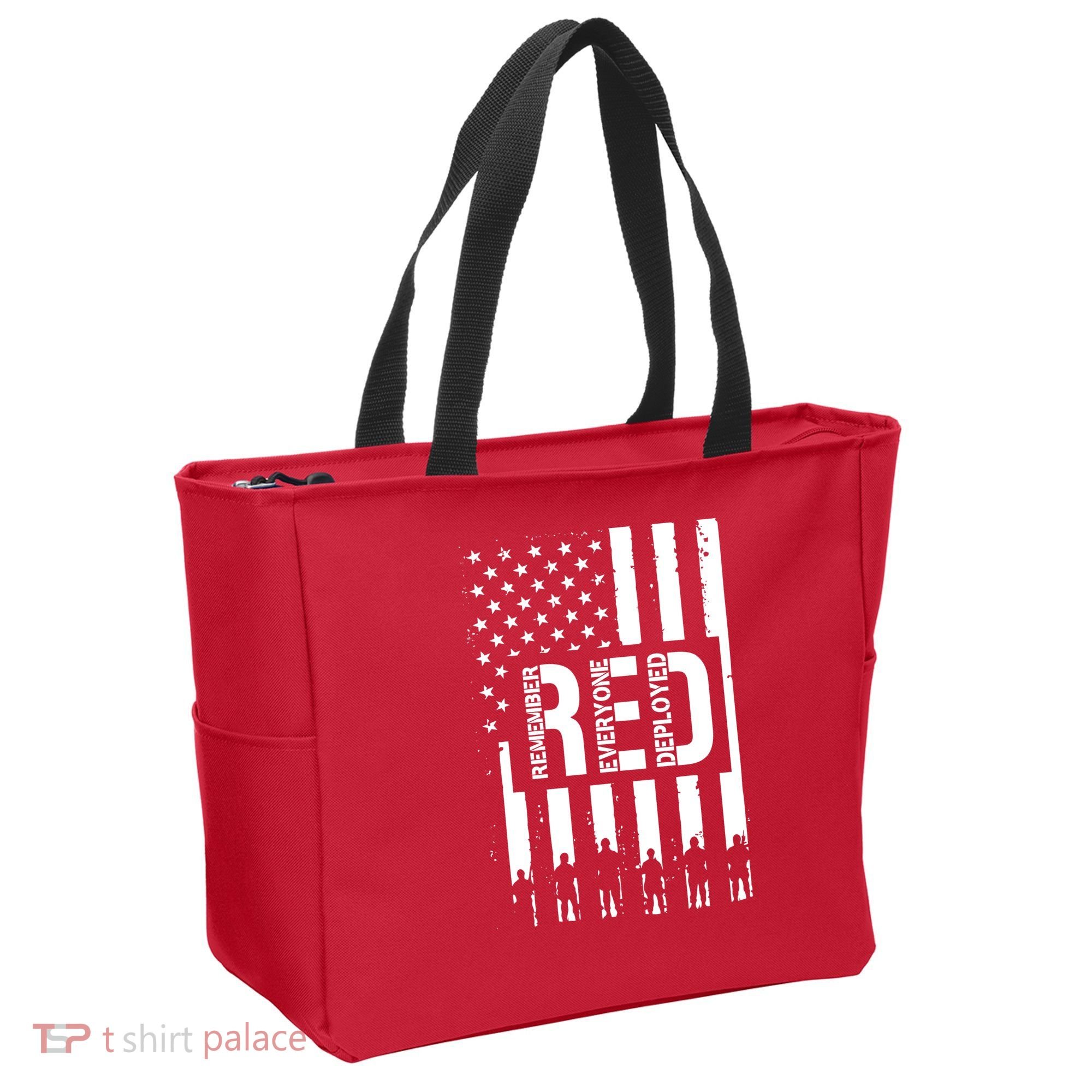 R.E.D Remember Everyone Deployed Red Friday Flag Tote Bag