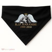 R.I.P. Harambe Our Angel In Heaven 1999-2016 USA-Made Doggie Bandana thumb 0