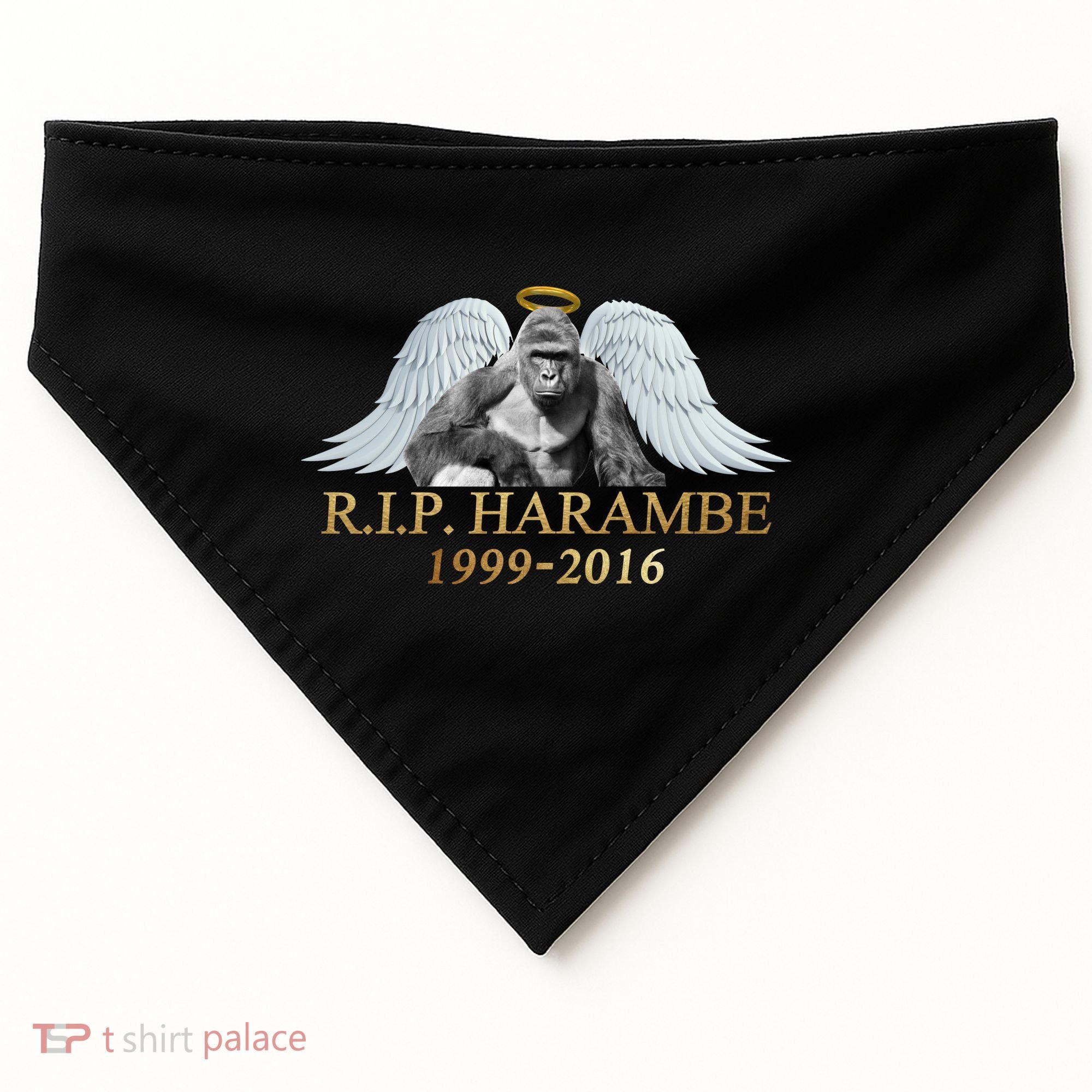 R.I.P. Harambe Our Angel In Heaven 1999-2016 USA-Made Doggie Bandana