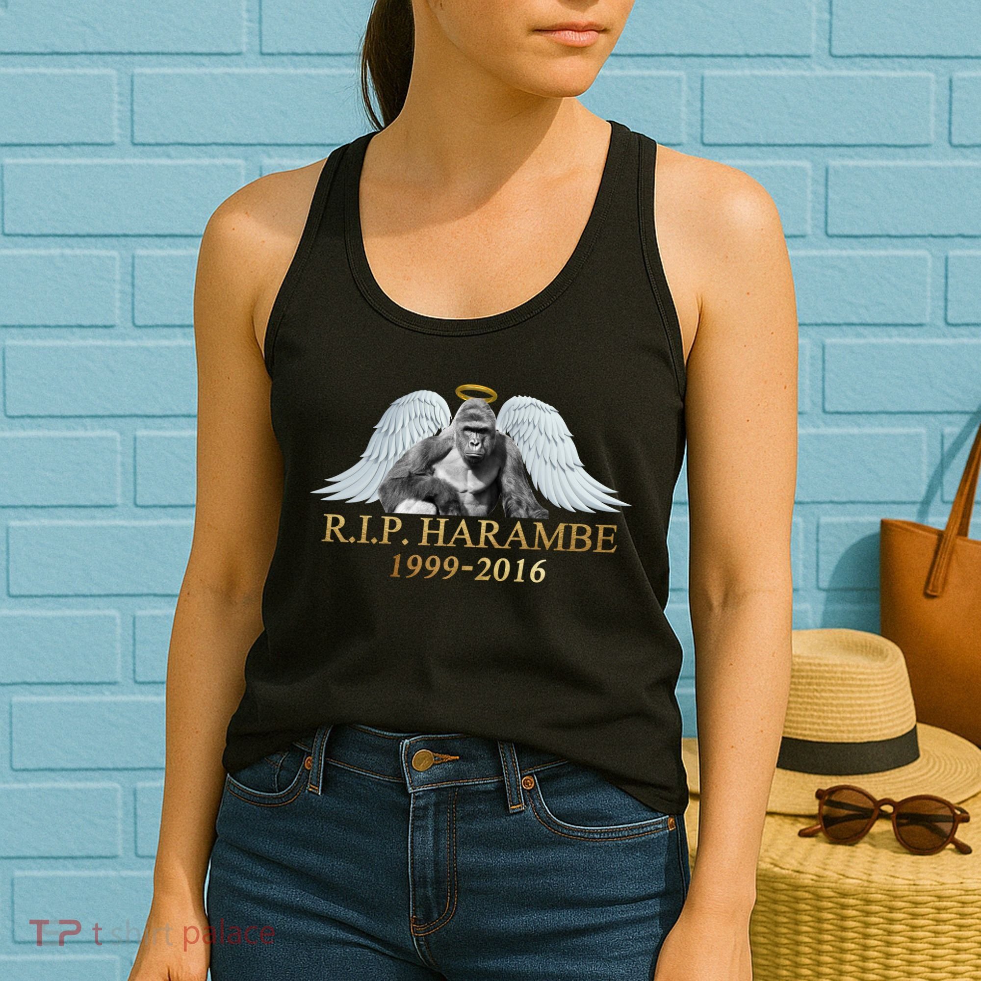 R.I.P. Harambe Our Angel In Heaven 1999-2016 Women's Tank Top