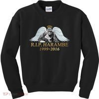 R.I.P. Harambe Our Angel In Heaven 1999-2016 Kids Sweatshirt thumb 0