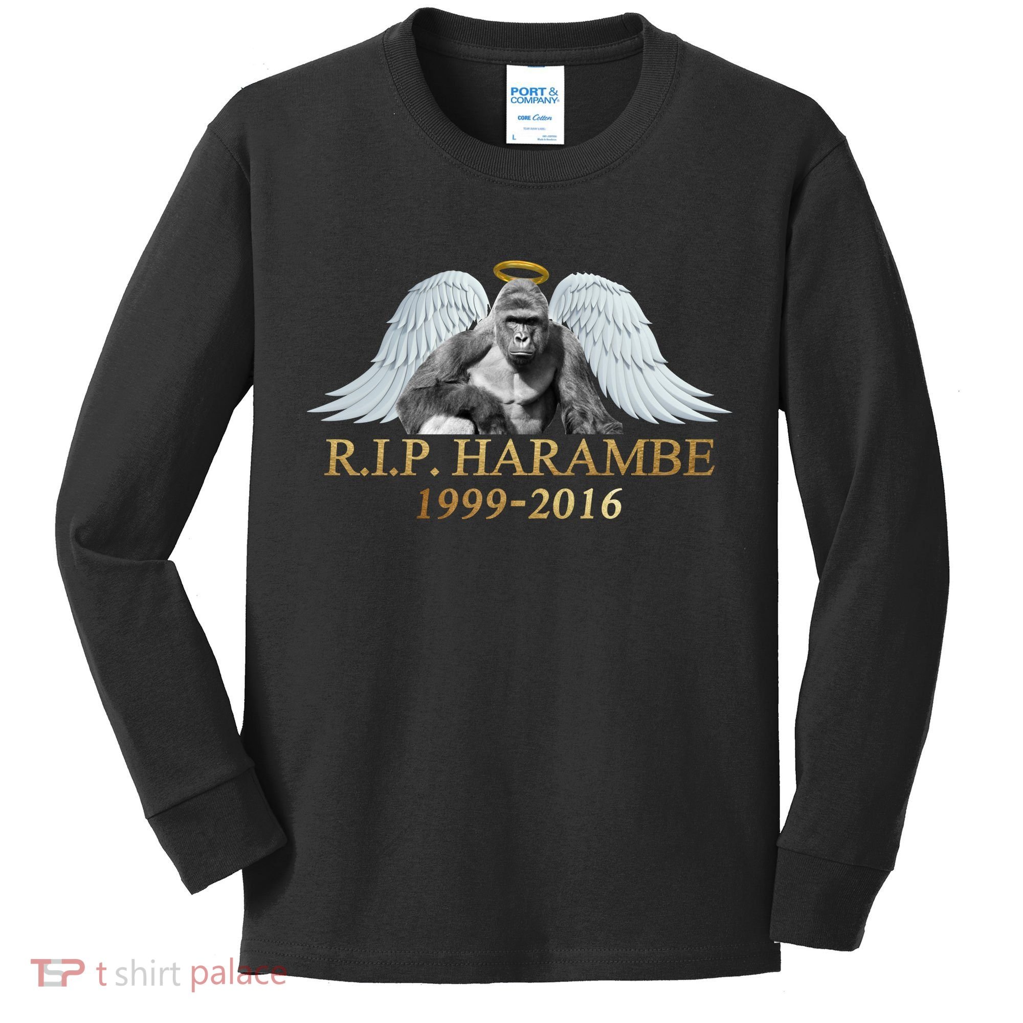 R.I.P. Harambe Our Angel In Heaven 1999-2016 Kids Long Sleeve Shirt