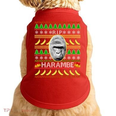 R.I.P. Harambe RIP Gorilla Ugly Christmas Sweater Design Doggie Tank