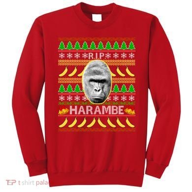 R.I.P. Harambe RIP Gorilla Ugly Christmas Sweater Design Sweatshirt