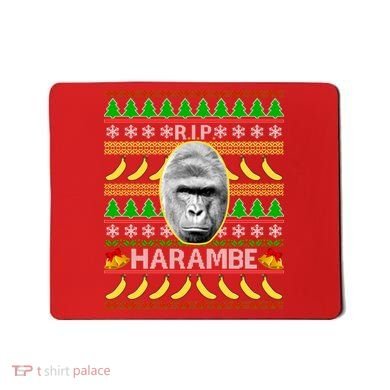 R.I.P. Harambe RIP Gorilla Ugly Christmas Sweater Design Mousepad