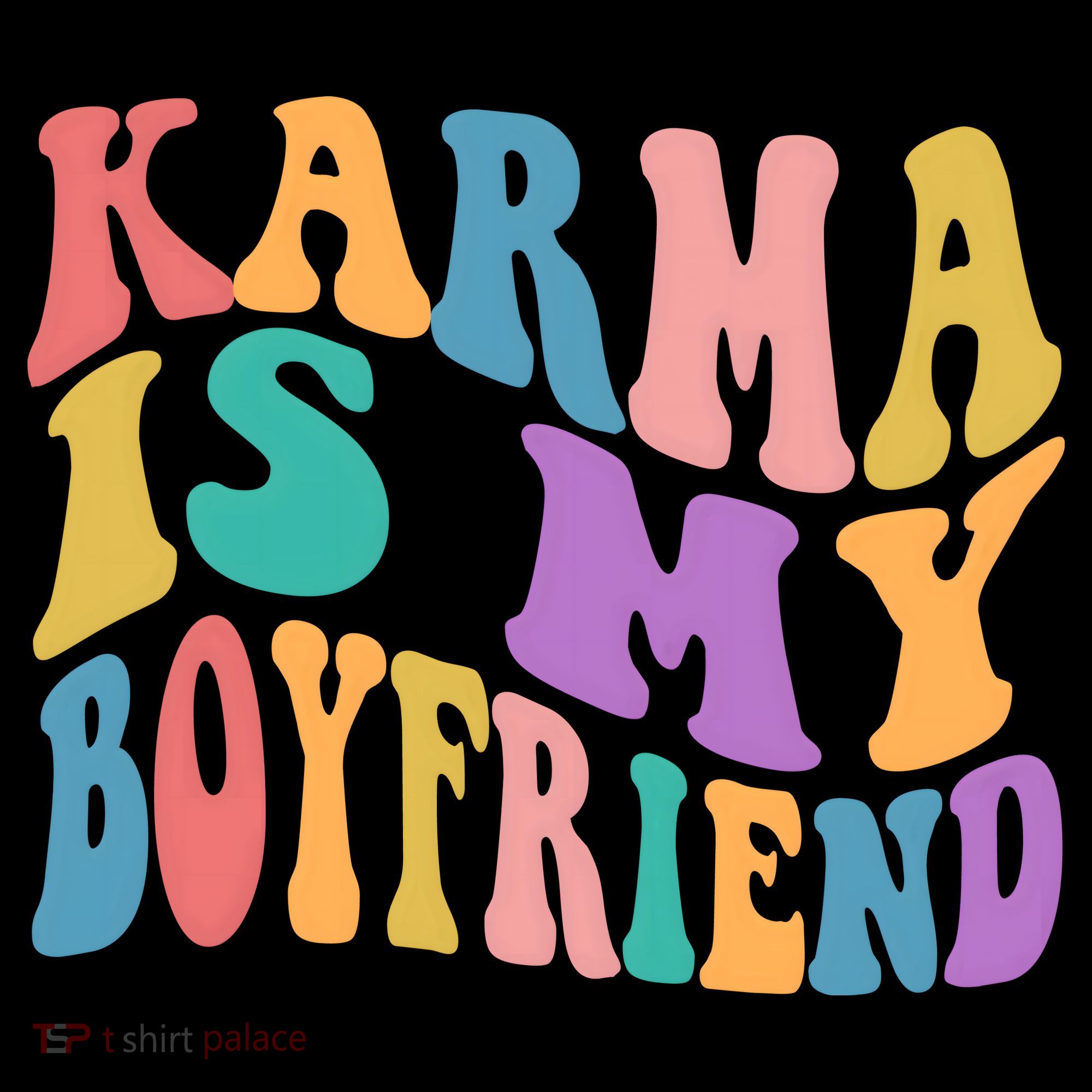 Retro 1960s 70s Karma Is My Boyfriend Coffee Mug