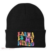 Retro 1960s 70s Karma Is My Boyfriend Beanie thumb 0