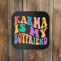 Retro 1960s 70s Karma Is My Boyfriend Coaster thumb 0