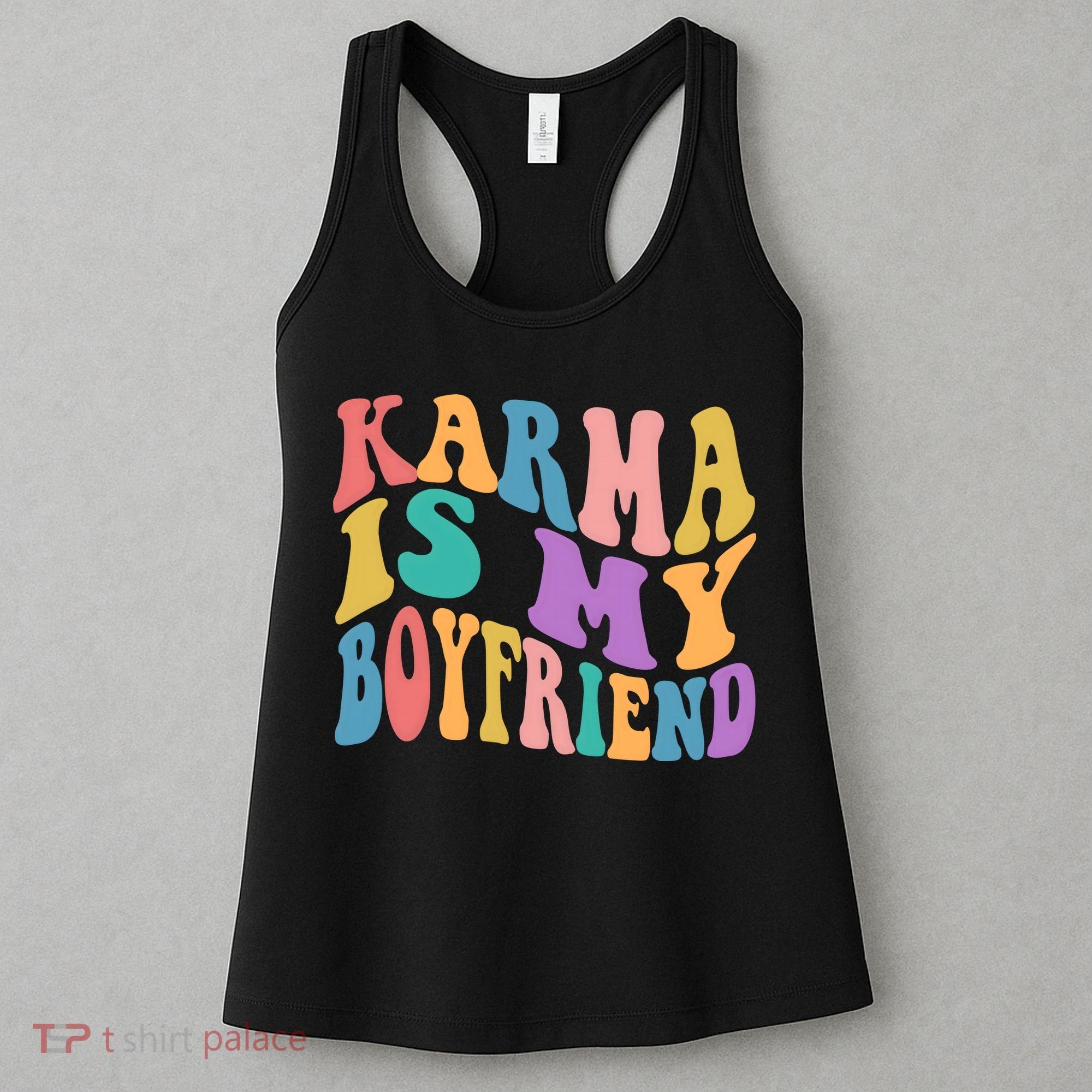 Retro 1960s 70s Karma Is My Boyfriend Women's Tank Top