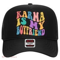 Retro 1960s 70s Karma Is My Boyfriend Hat thumb 0