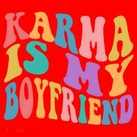 Retro 1960s 70s Karma Is My Boyfriend Santa Hat thumb 1