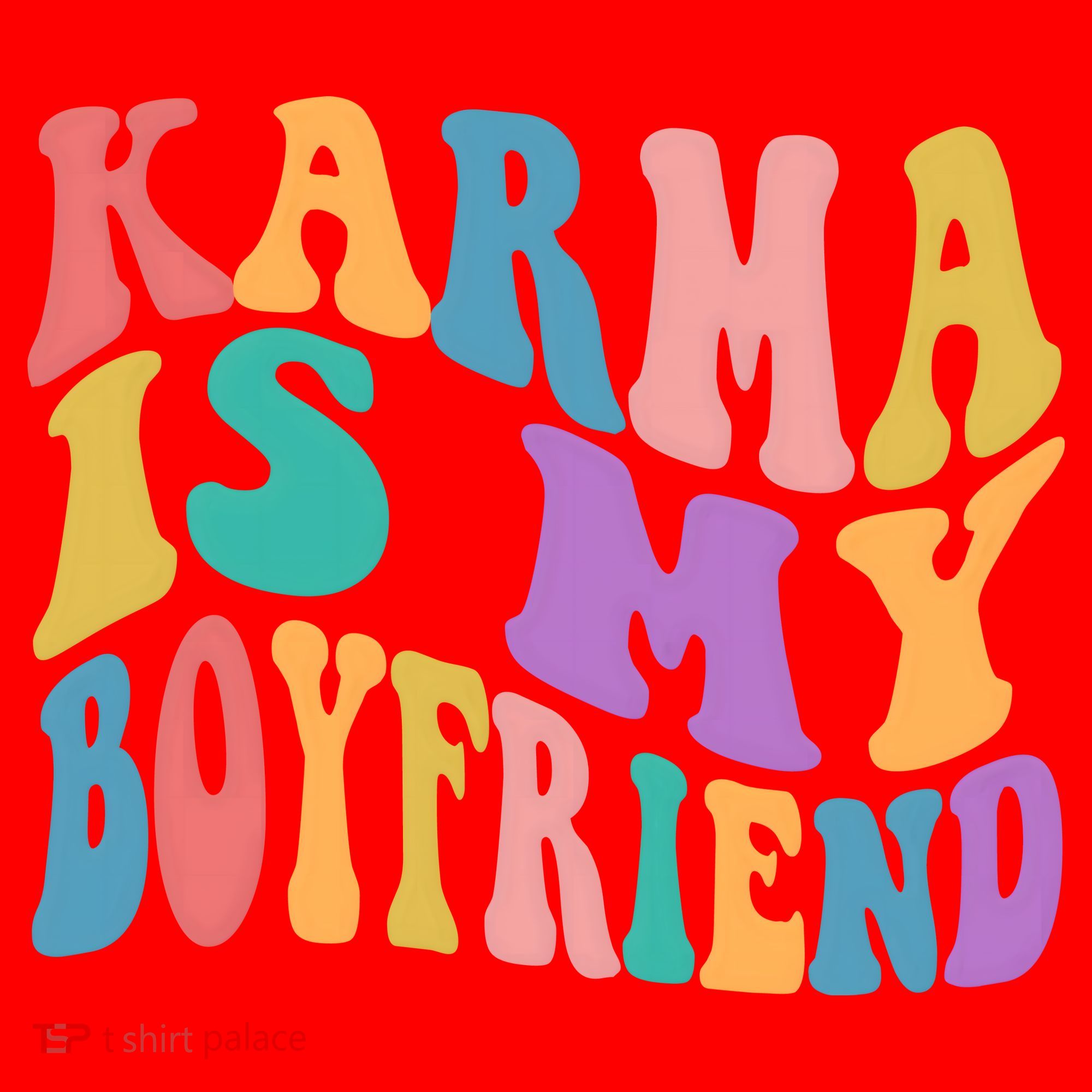 Retro 1960s 70s Karma Is My Boyfriend Santa Hat