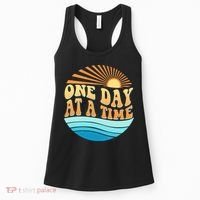 Retro 1960s 70s One Day At A Time Mental Health Awareness Women's Tank Top thumb 0