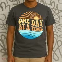 Retro 1960s 70s One Day At A Time Mental Health Awareness T-Shirt thumb 3