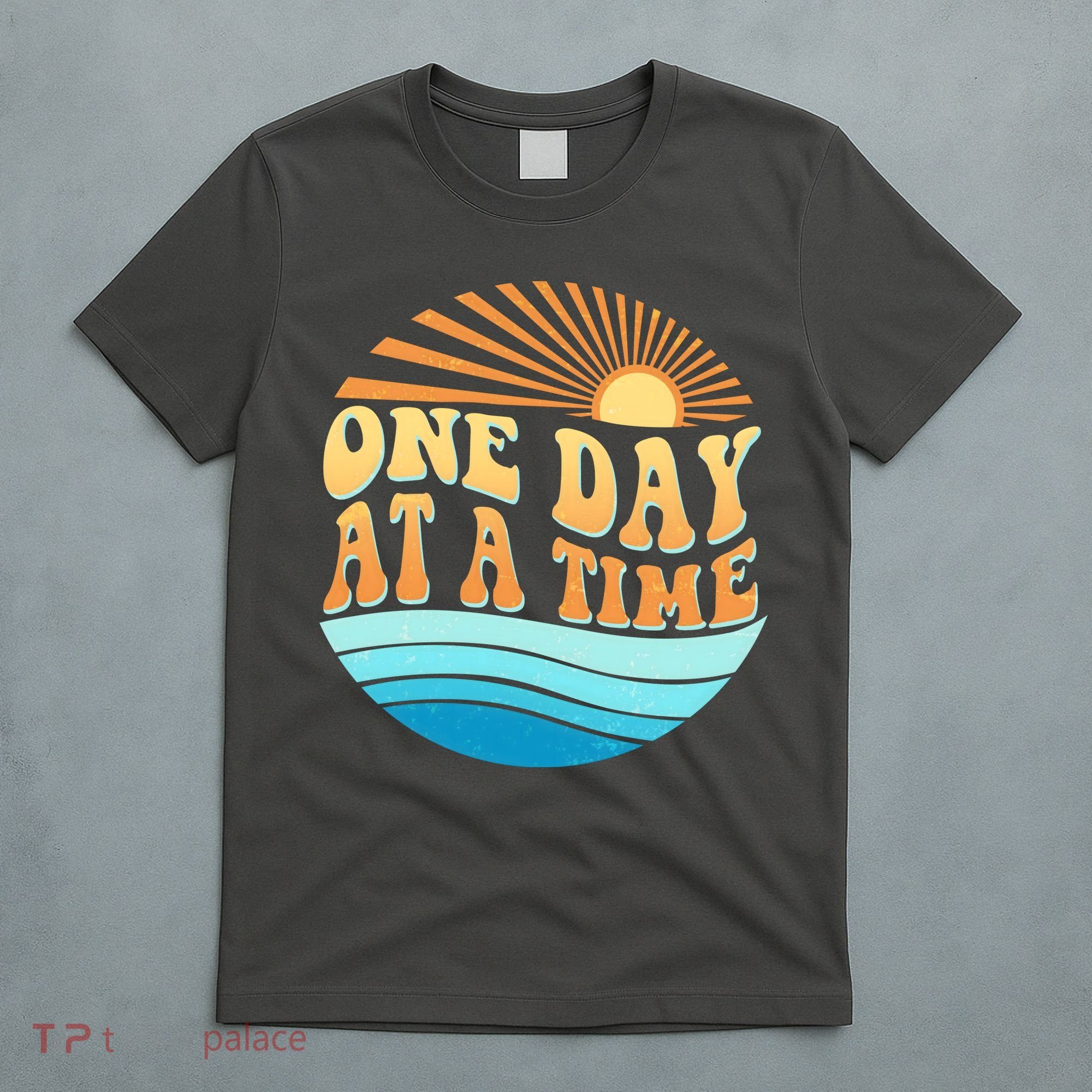 Retro 1960s 70s One Day At A Time Mental Health Awareness T-Shirt