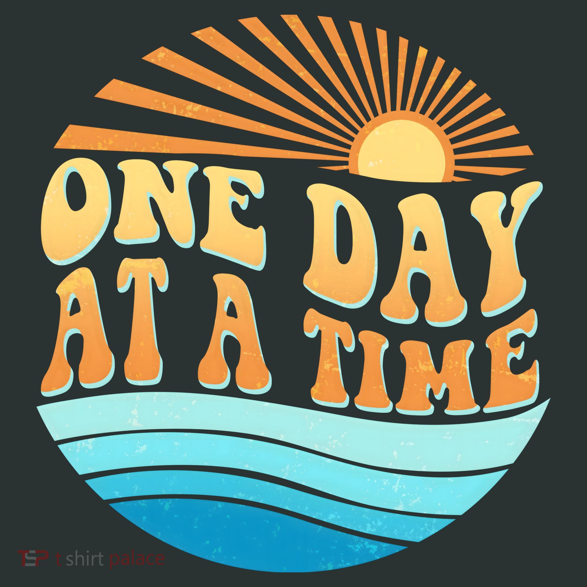 Retro 1960s 70s One Day At A Time Mental Health Awareness T-Shirt