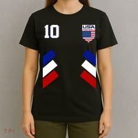 Retro 10 American Football USA Soccer Flag T-Shirt thumb 4