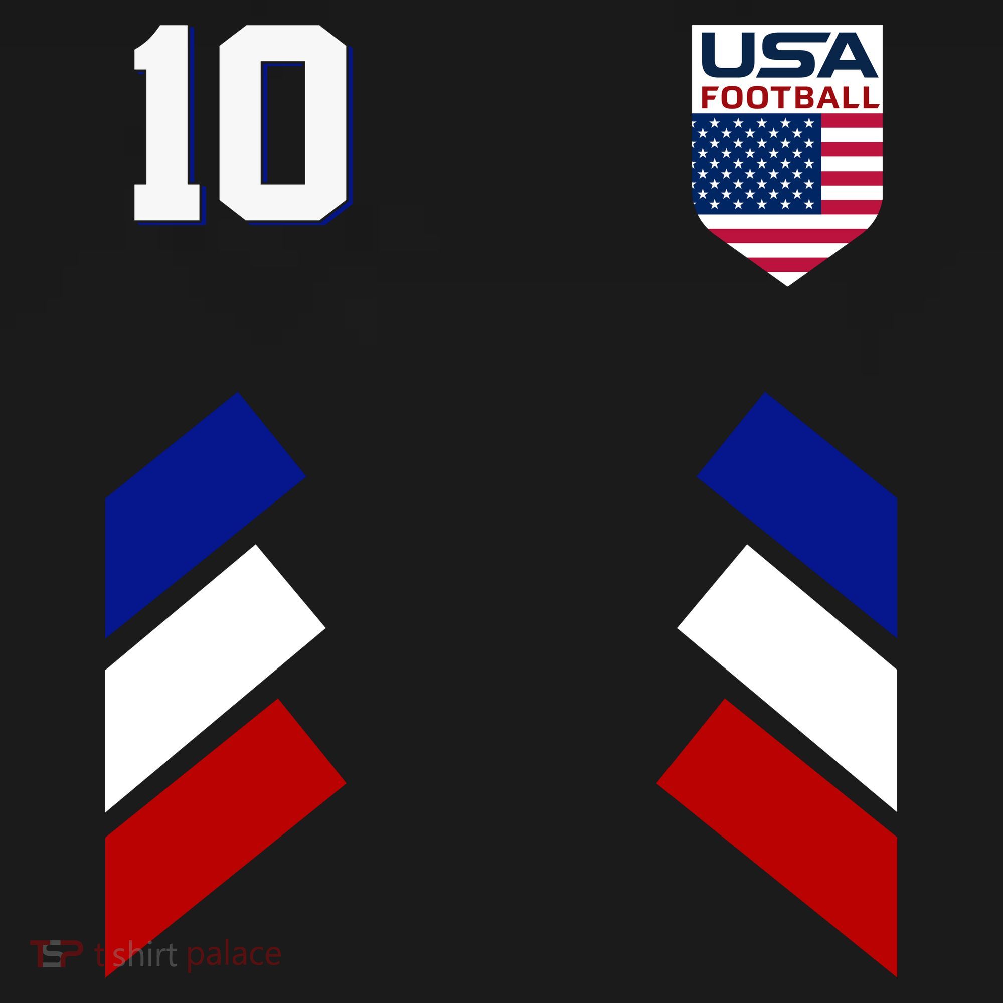 Retro 10 American Football USA Soccer Flag T-Shirt