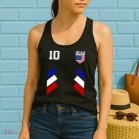 Retro 10 American Football USA Soccer Flag Women's Tank Top thumb 2