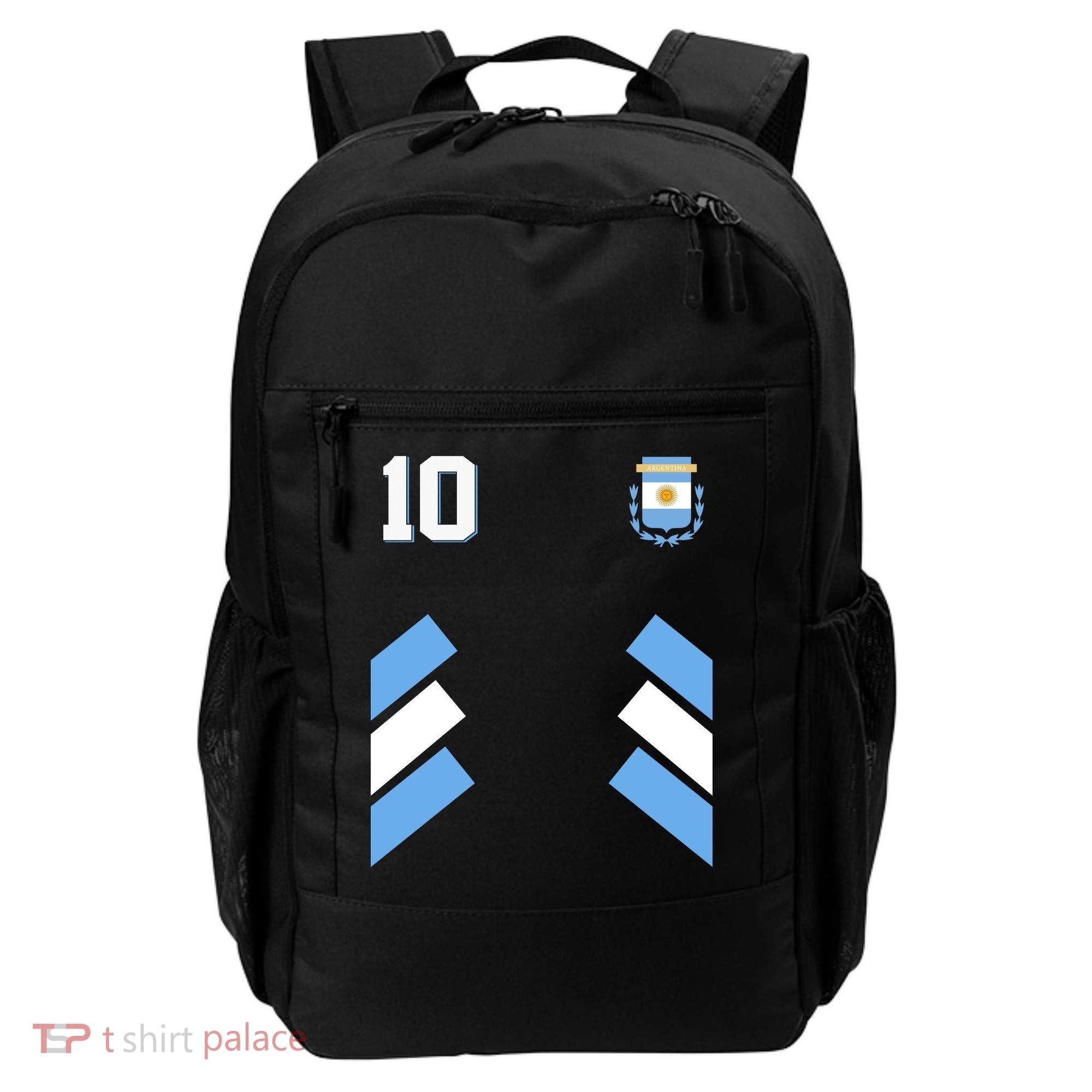 Retro 10 Argentina Jersey Argentinian Soccer Flag Backpack