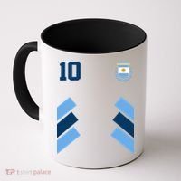 Retro 10 Argentina Jersey Argentinian Soccer Flag Coffee Mug thumb 0