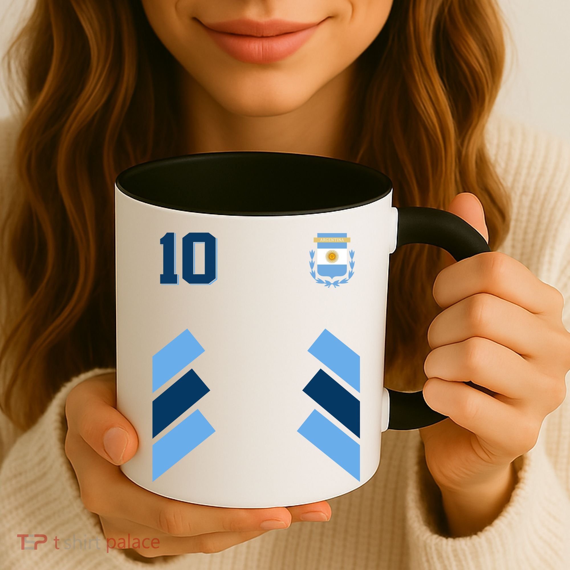 Retro 10 Argentina Jersey Argentinian Soccer Flag Coffee Mug