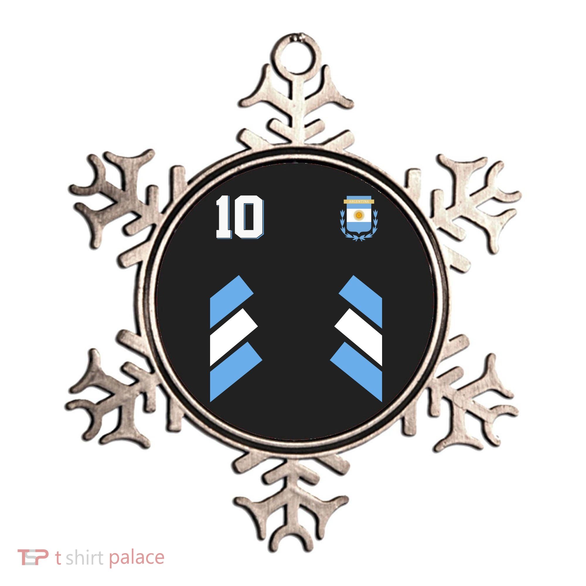 Retro 10 Argentina Jersey Argentinian Soccer Flag Ornament