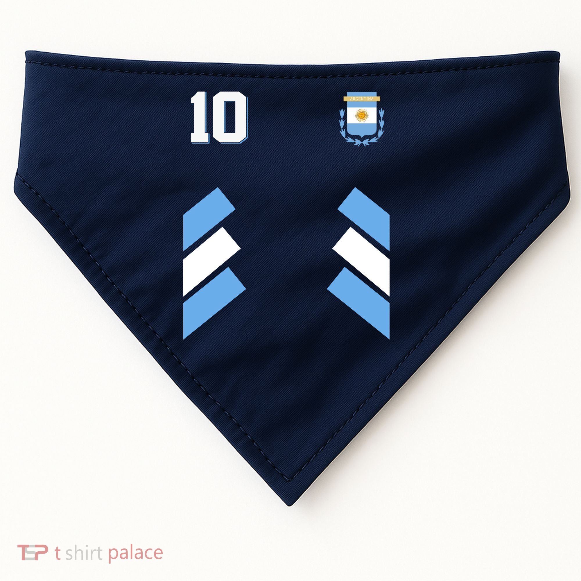 Retro 10 Argentina Jersey Argentinian Soccer Flag USA-Made Doggie Bandana