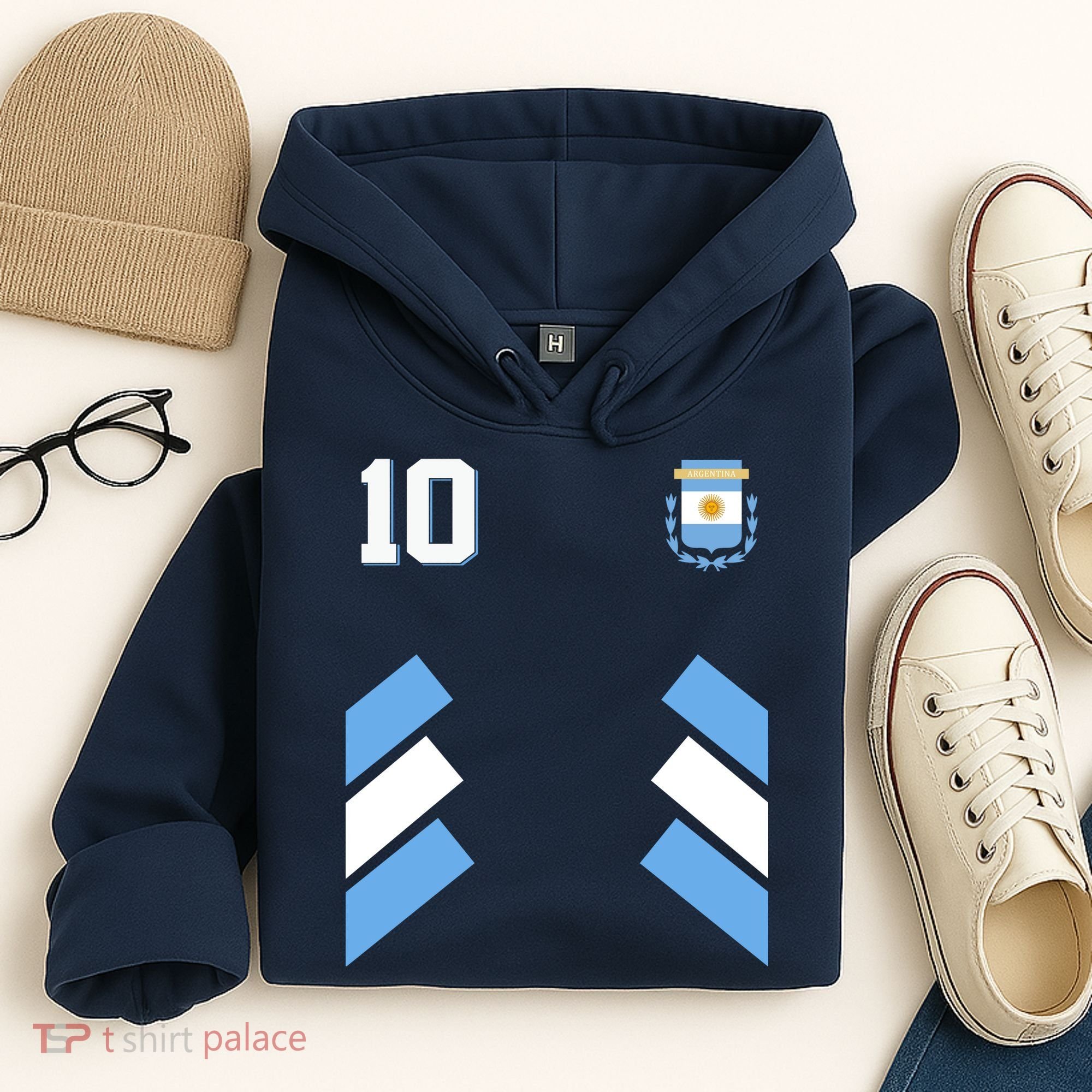 Retro 10 Argentina Jersey Argentinian Soccer Flag Hoodie