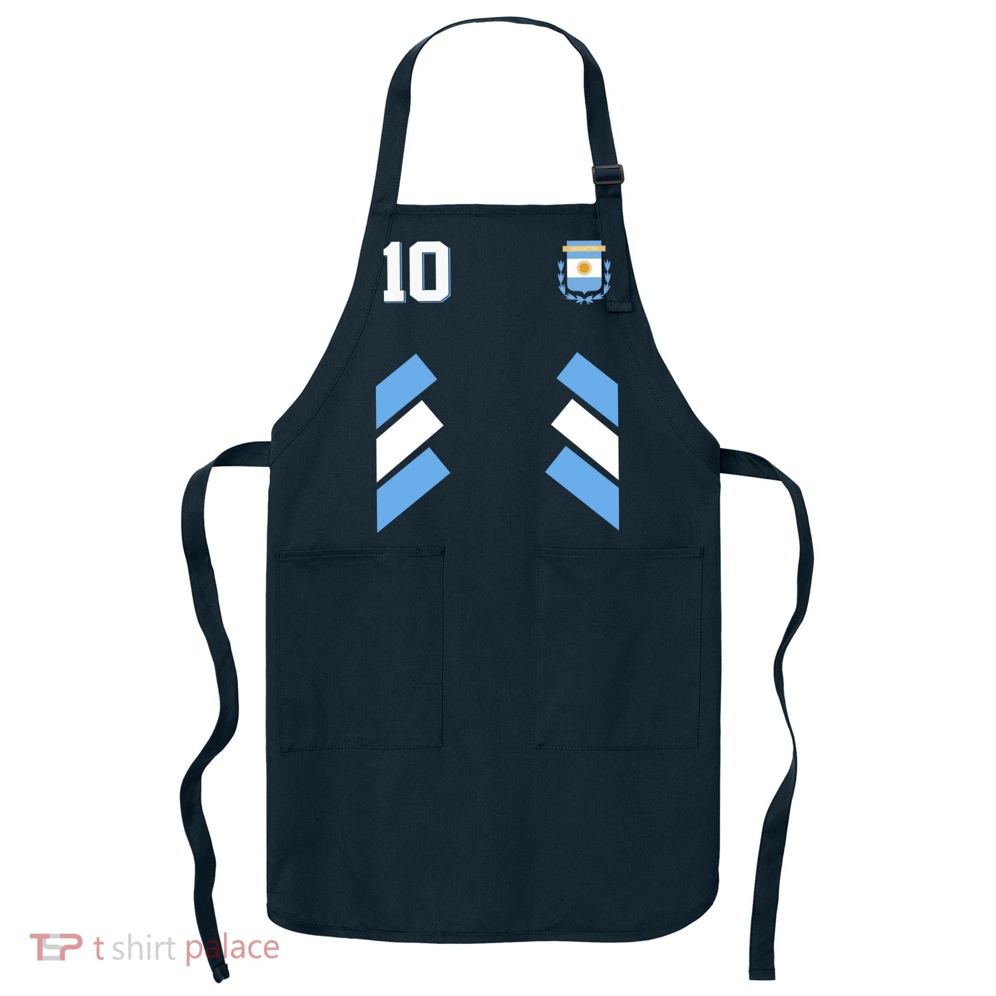 Retro 10 Argentina Jersey Argentinian Soccer Flag Apron