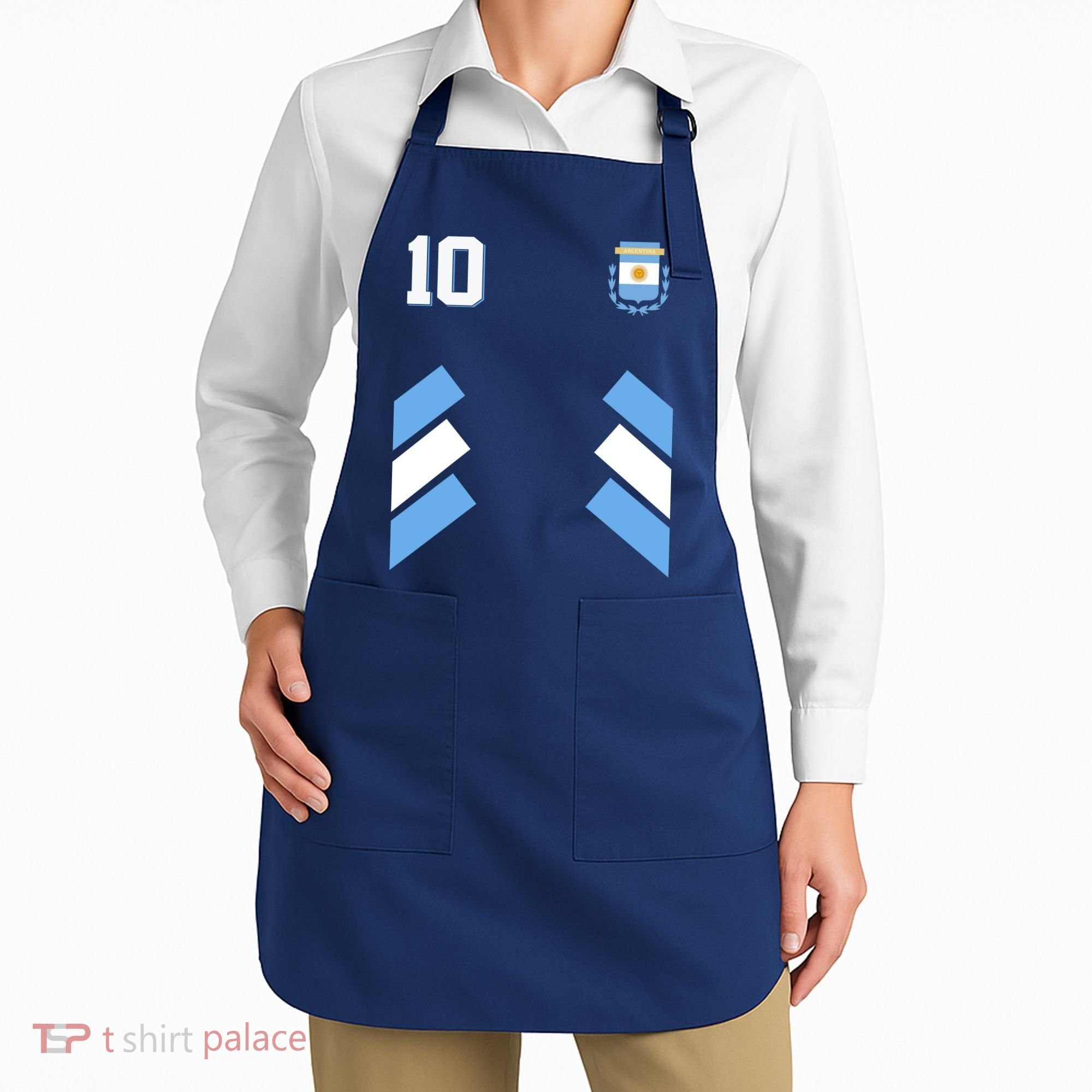 Retro 10 Argentina Jersey Argentinian Soccer Flag Apron