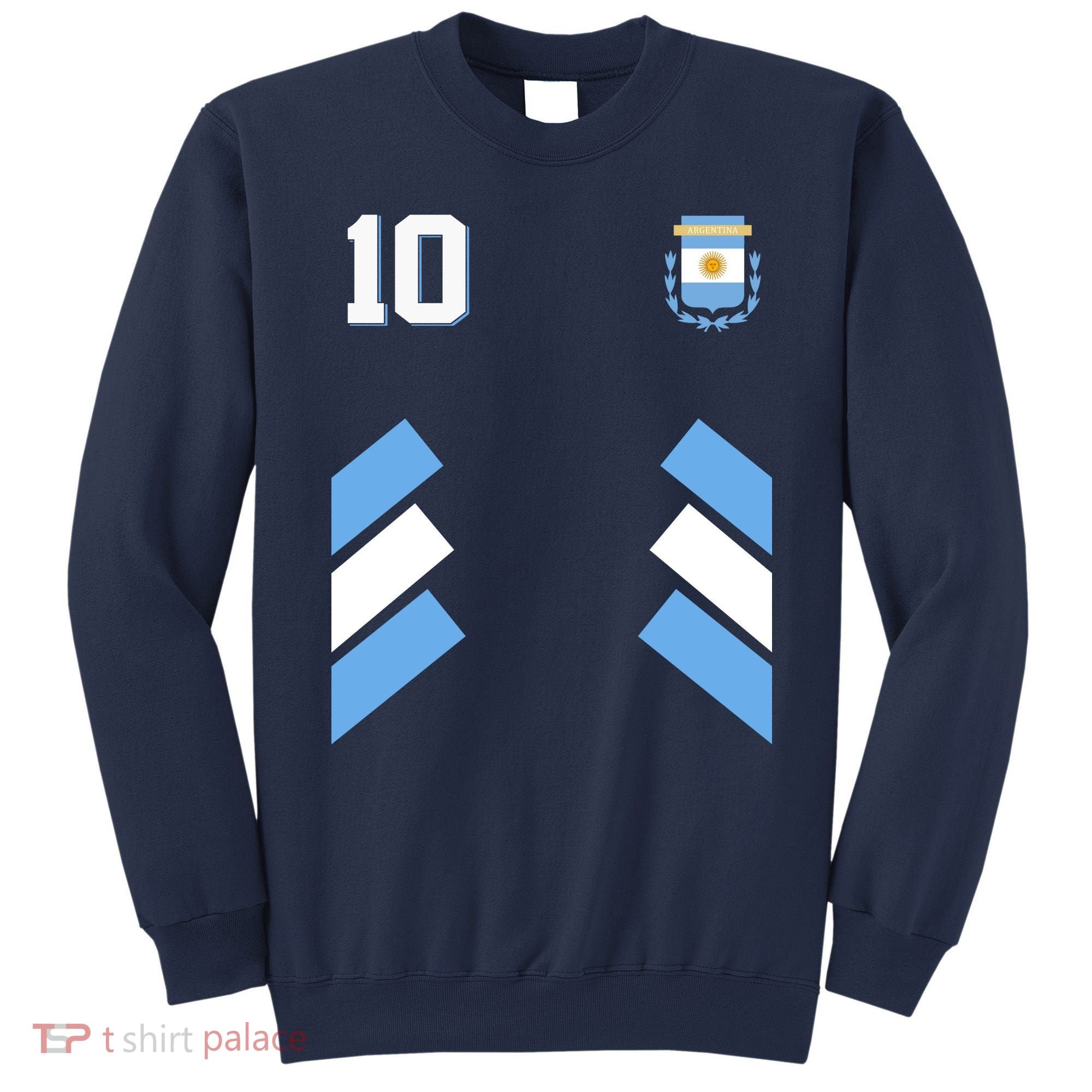 Retro 10 Argentina Jersey Argentinian Soccer Flag Sweatshirt