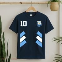 Retro 10 Argentina Jersey Argentinian Soccer Flag T-Shirt thumb 2