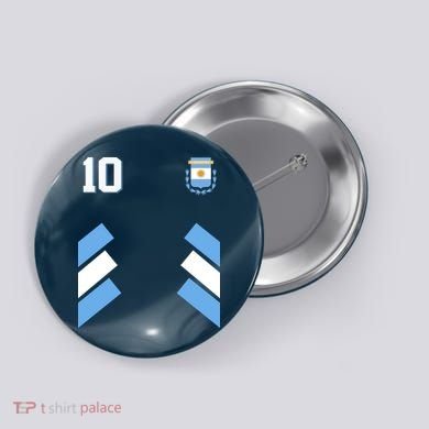 Retro 10 Argentina Jersey Argentinian Soccer Flag Button