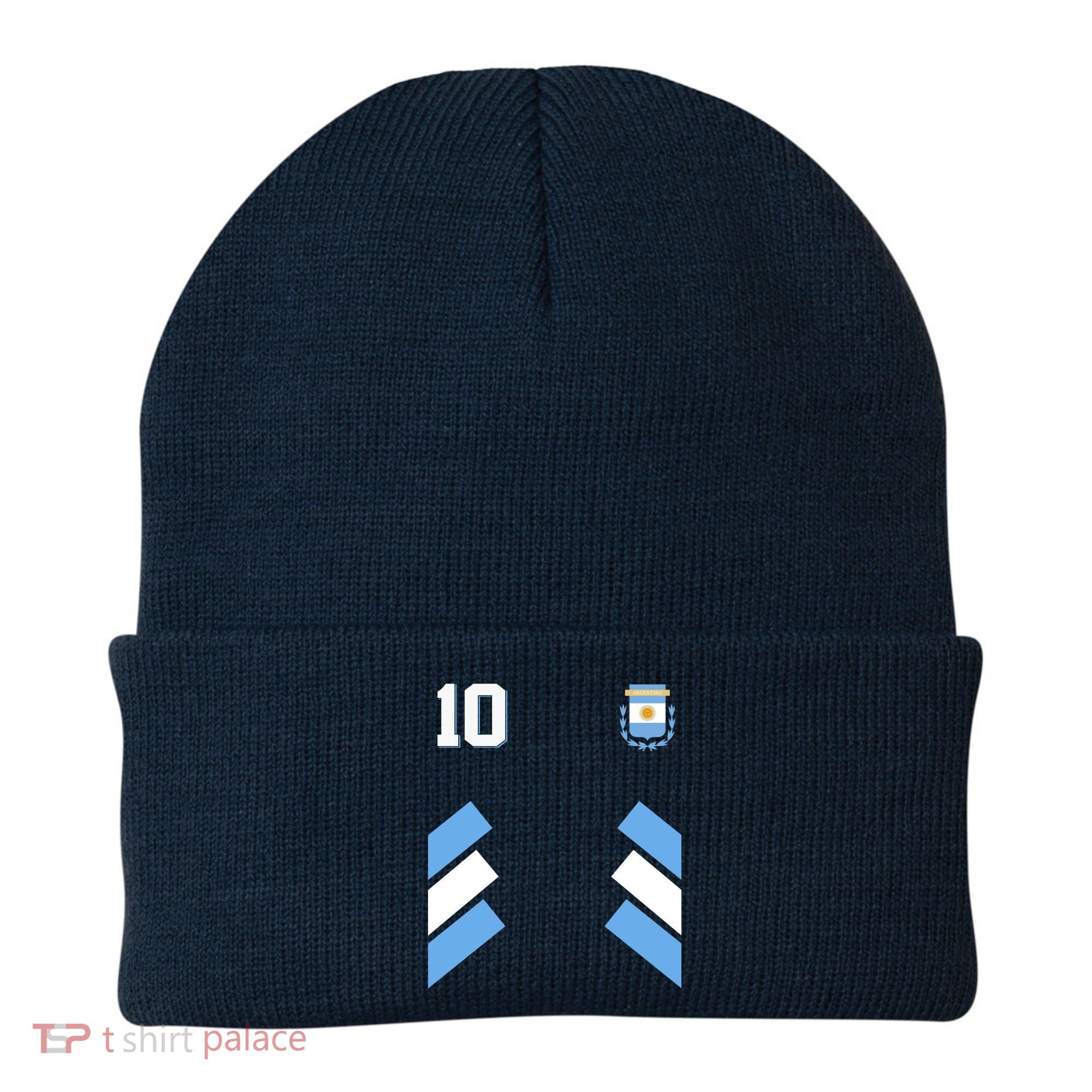 Retro 10 Argentina Jersey Argentinian Soccer Flag Beanie