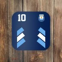 Retro 10 Argentina Jersey Argentinian Soccer Flag Coaster thumb 0
