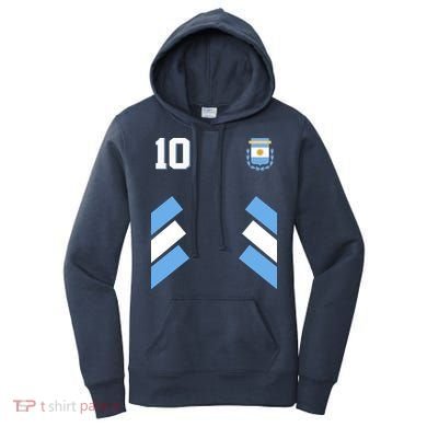 Retro 10 Argentina Jersey Argentinian Soccer Flag Women's Hoodie
