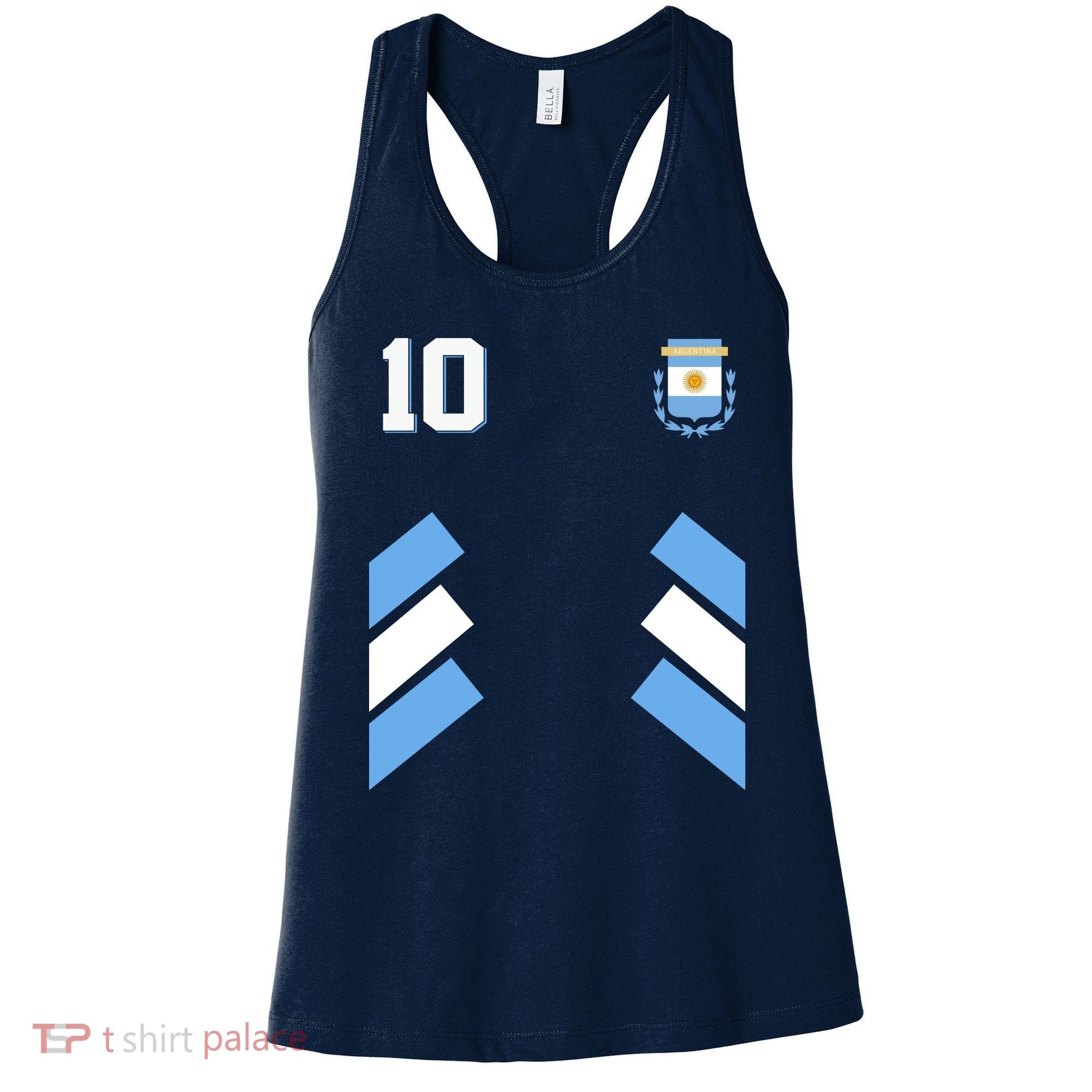 Retro 10 Argentina Jersey Argentinian Soccer Flag Women's Tank Top