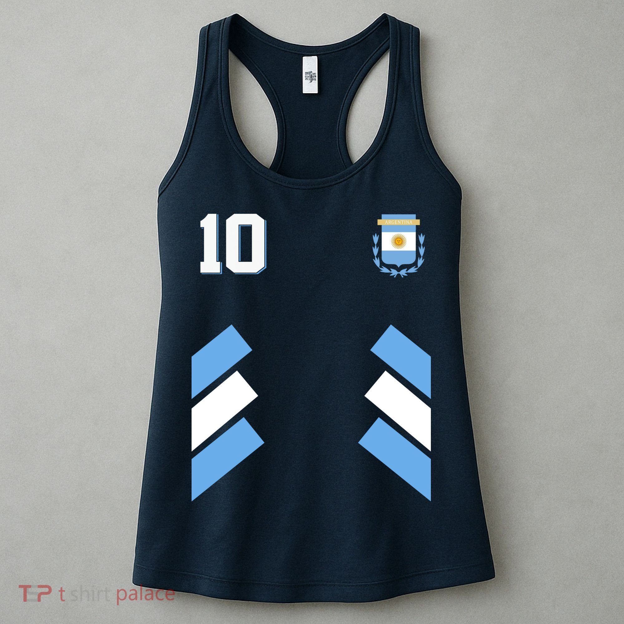 Retro 10 Argentina Jersey Argentinian Soccer Flag Women's Tank Top