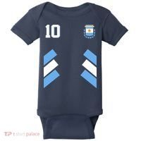 Retro 10 Argentina Jersey Argentinian Soccer Flag Baby Bodysuit thumb 0