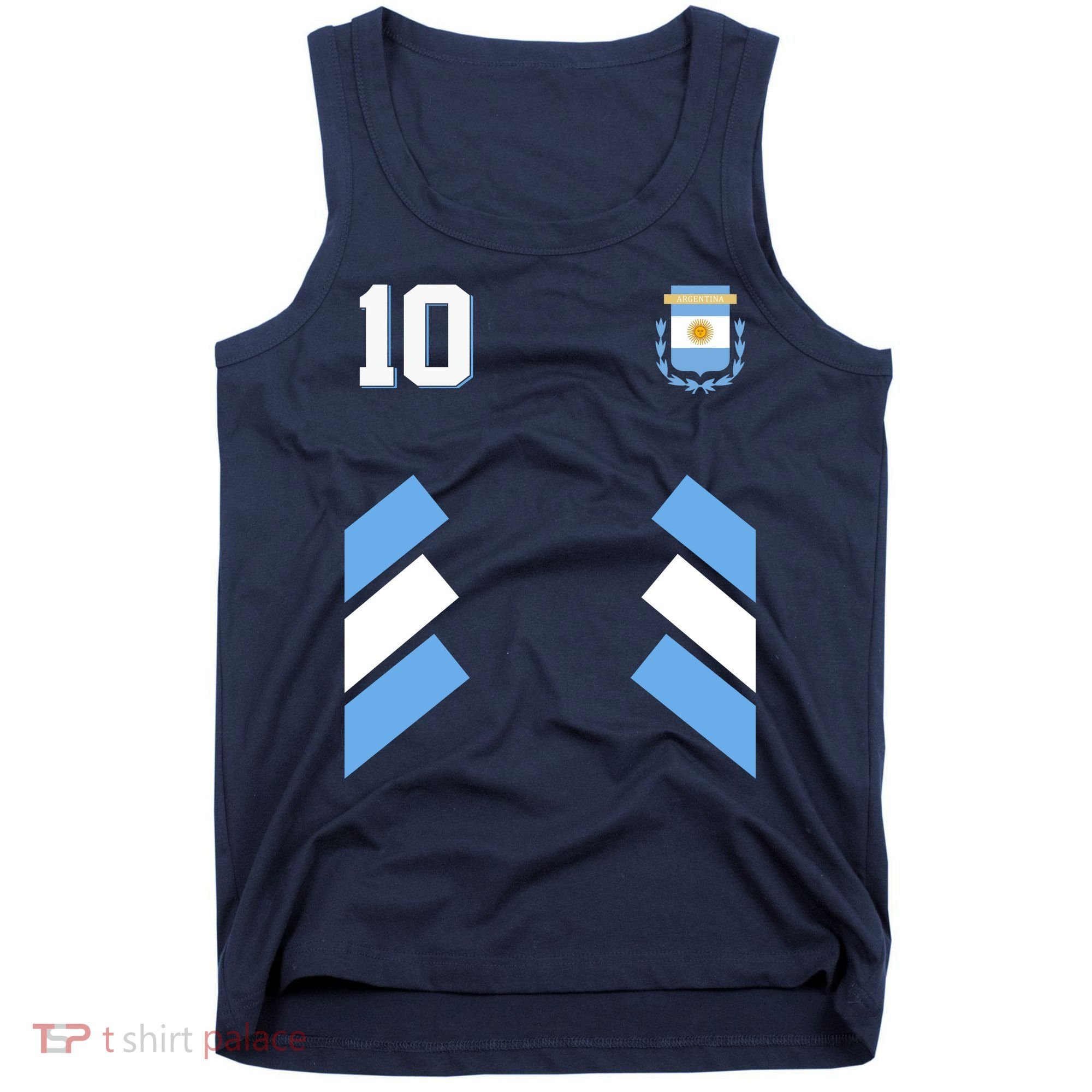 Retro 10 Argentina Jersey Argentinian Soccer Flag Tank Top