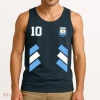 Retro 10 Argentina Jersey Argentinian Soccer Flag Tank Top thumb 3