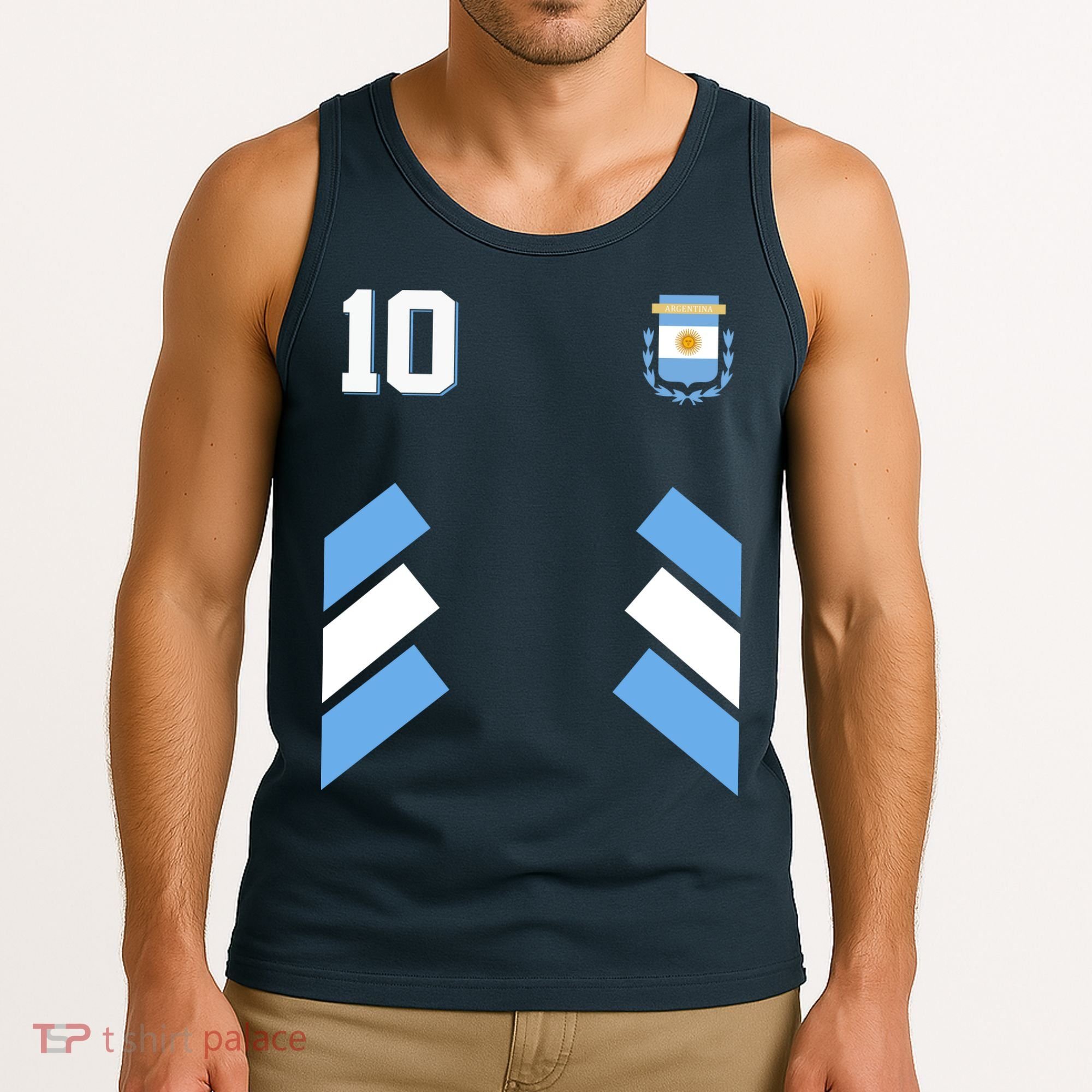 Retro 10 Argentina Jersey Argentinian Soccer Flag Tank Top
