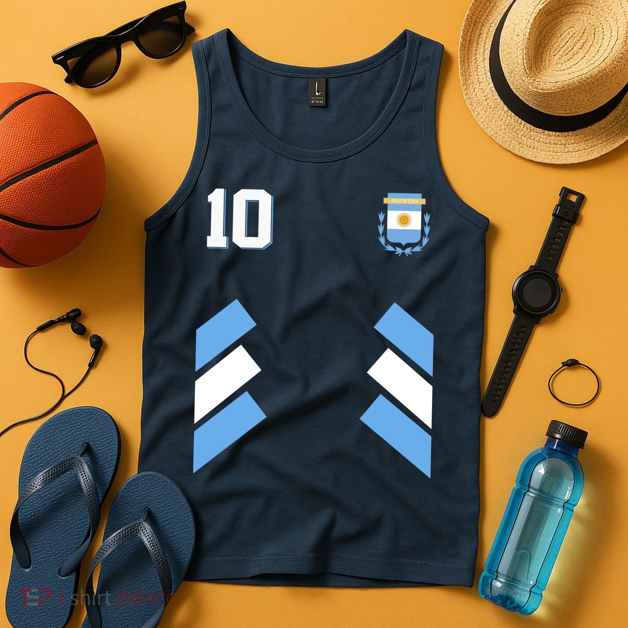 Retro 10 Argentina Jersey Argentinian Soccer Flag Tank Top