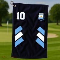 Retro 10 Argentina Jersey Argentinian Soccer Flag Golf Towel thumb 1